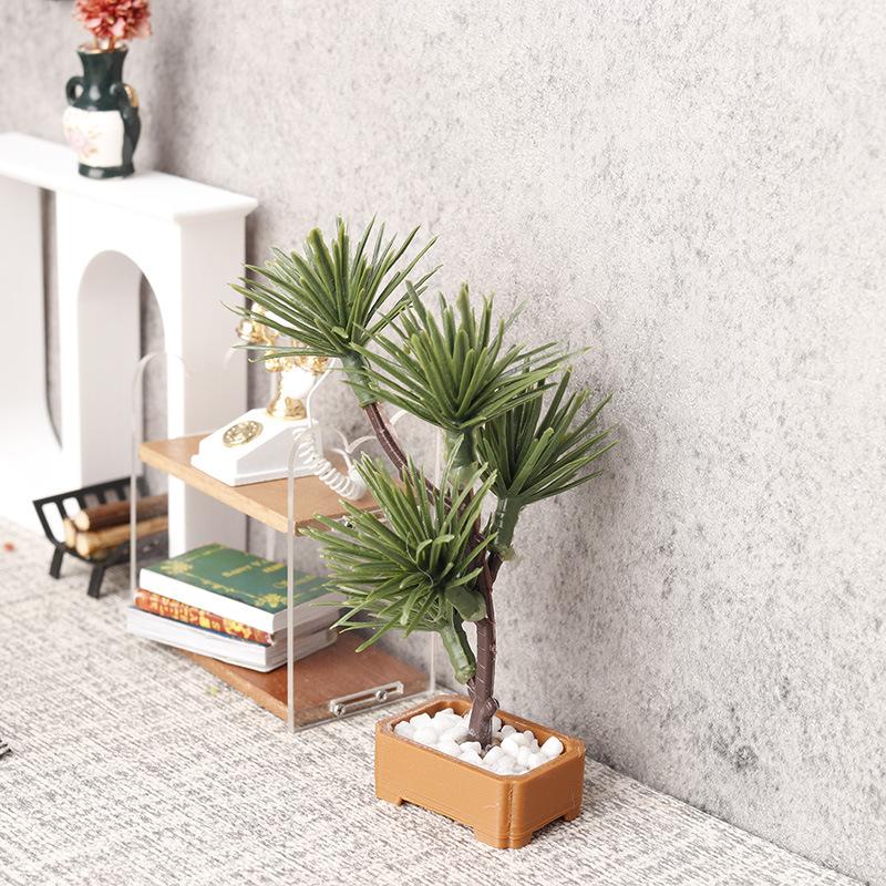 Bonsai Garden Decor - ต้นสนจำลองขนาด 1/12 สำหรับตกแต่งสวนจิ๋ว บ้านตุ๊กตา ของตกแต่งบอนไซ 1