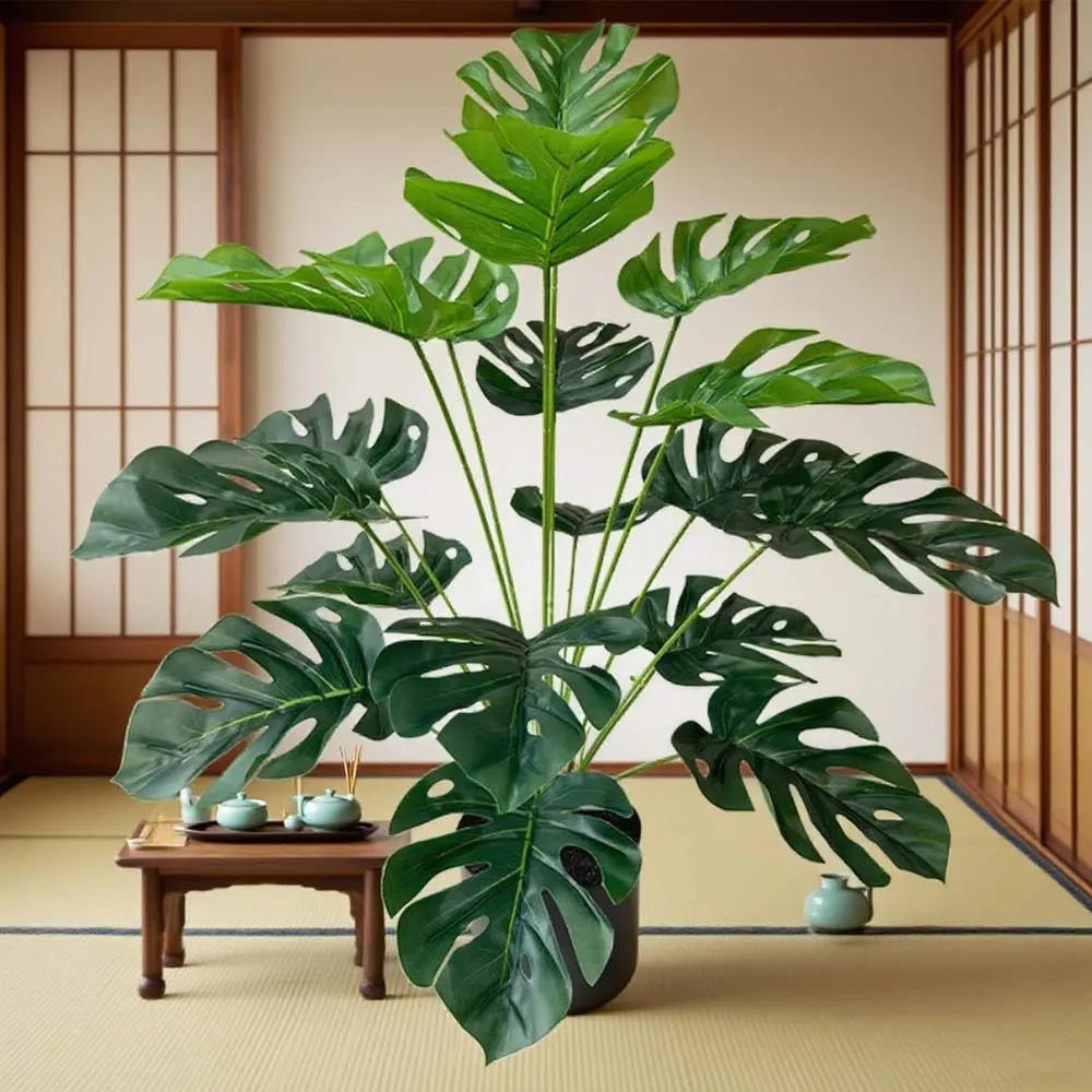 Bonsai Garden For Desk - ต้นกระถางบอนไซใบเต่าประดิษฐ์เหมือนจริง สำหรับตกแต่งบ้าน สำนักงาน โต๊ะทำงาน สวน ให้ความรู้สึกสมจริง