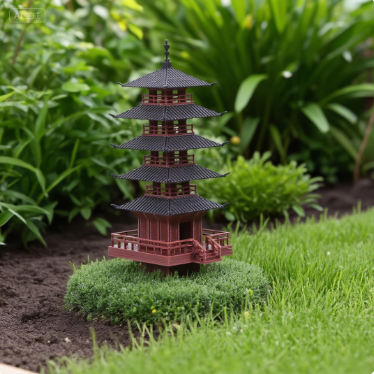 Bonsai Garden Mini - Garden Aquarium Bonsai Decor MINI เจดีย์รูปปั้นจีนโบราณอาคาร