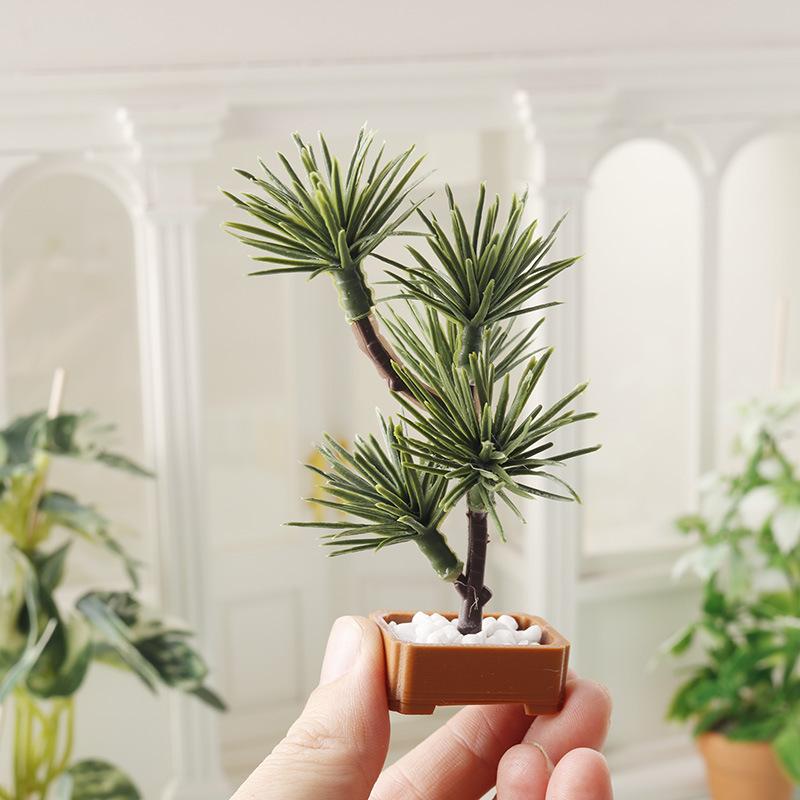Bonsai Garden Decor - ต้นสนจำลองขนาด 1/12 จำนวน 1 ชิ้น ต้นไม้สีเขียว