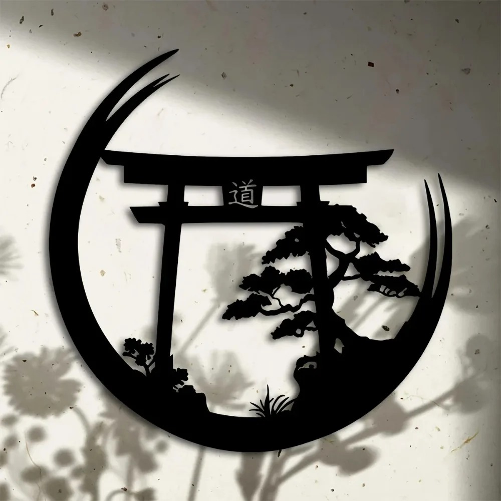 Bonsai Garden Decor - ประตูโทริอิบอนไซญี่ปุ่น งานศิลปะติดผนังโลหะ อะลูมิเนียม เหล็ก ตกแต่งบ้าน ของขวัญประติมากรรมสวนและวัด