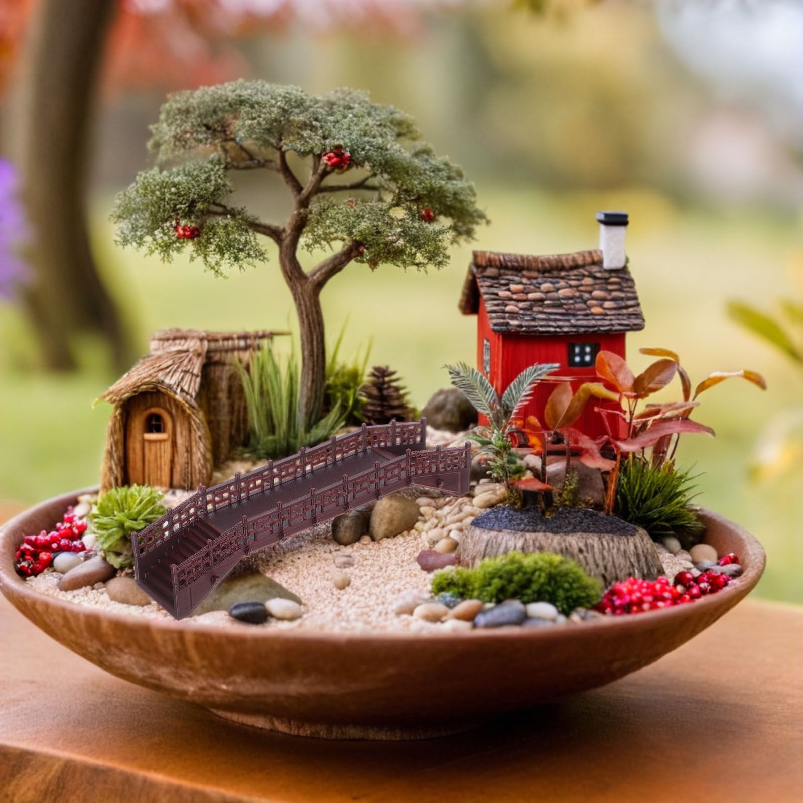 Bonsai Garden Set Up - ของตกแต่งสะพานโค้งจีนโบราณขนาดเล็ก สวยงาม สำหรับจัดสวนขนาดจิ๋ว ตู้ปลูกไม้น้ำ บอนไซ สวนเทพนิยาย