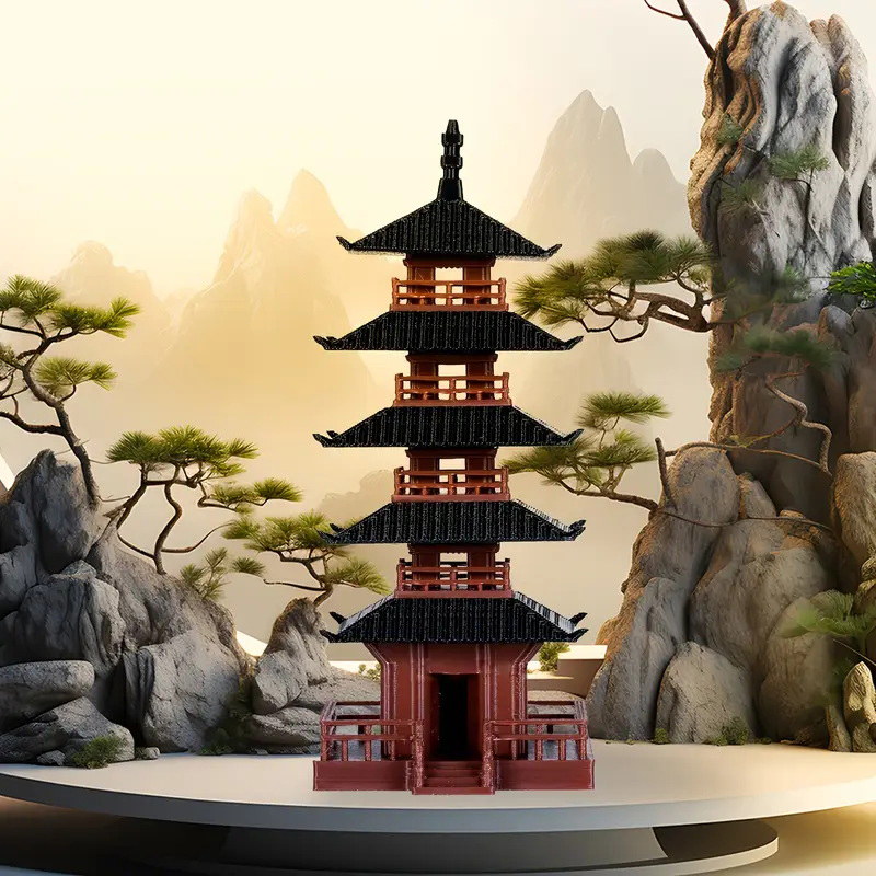 Bonsai Garden Mini - 🛒 1 ชิ้น รูปปั้นมินิพักศาลา แบบจำลองอาคารโบราณจีน ของตกแต่งศาลาจำลอง