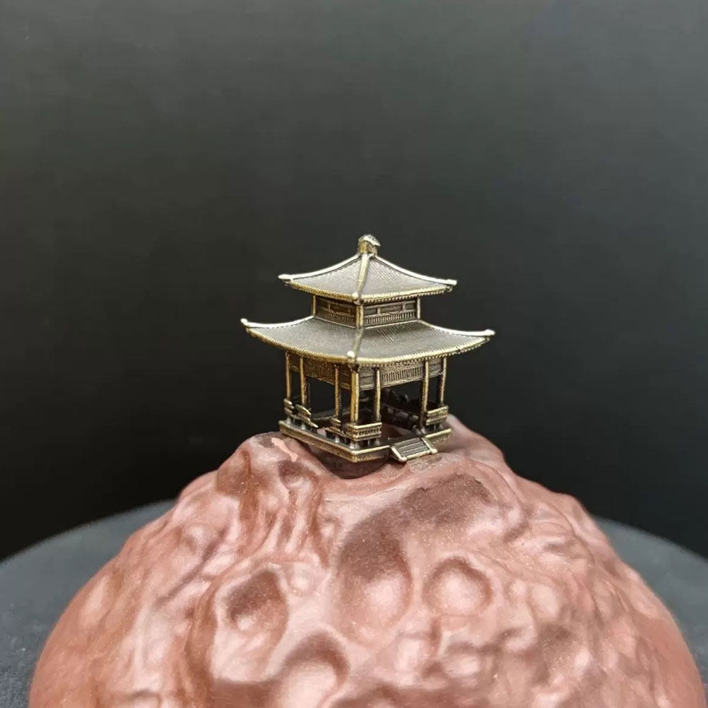 Bonsai Garden Set Up - ของตกแต่งศาลาทองเหลืองสไตล์วินเทจ ขนาดเล็ก สำหรับตกแต่งสวนจิ๋ว โต๊ะทำงาน บ้าน สำนักงาน
