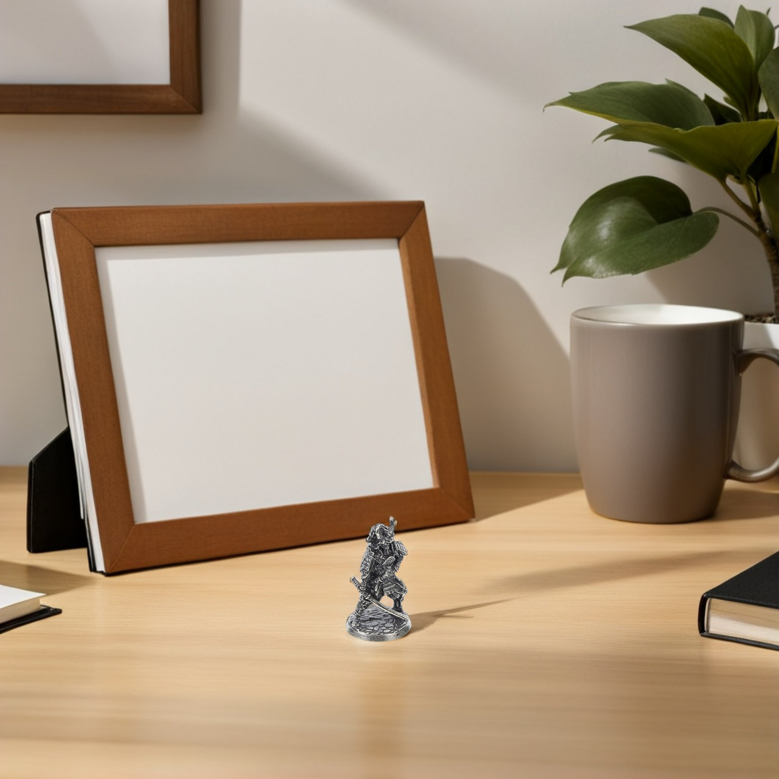 Bonsai Garden For Desk - รูปปั้นนักรบซามูไรญี่ปุ่น 2 ชิ้น ทำจากทองแดง ขนาดเล็ก สำหรับตกแต่งโต๊ะทำงาน