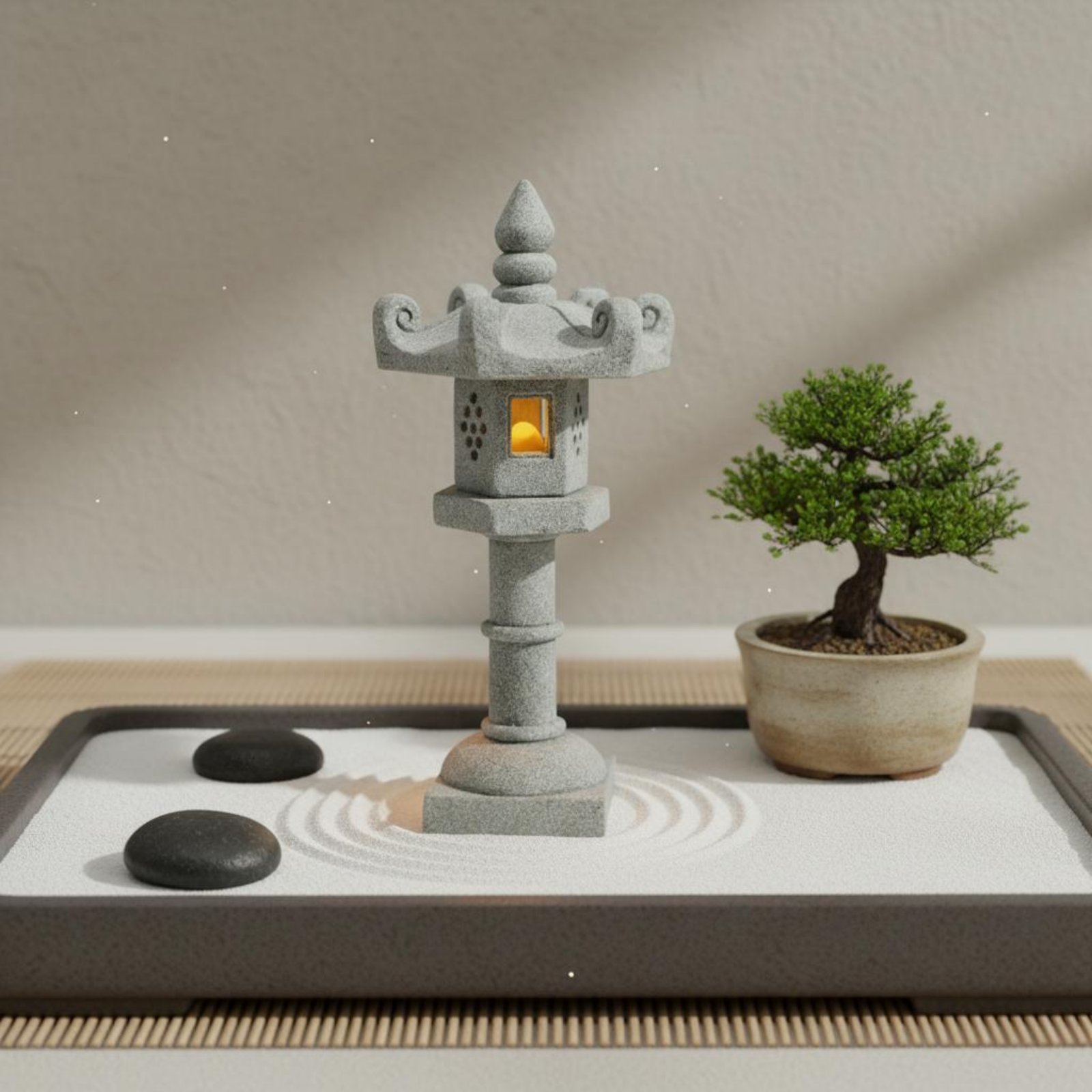 โคมไฟหินจิ๋วสไตล์โบราณ ตกแต่งบ - Bonsai Garden Decor บทวิจารณ์และราคา
