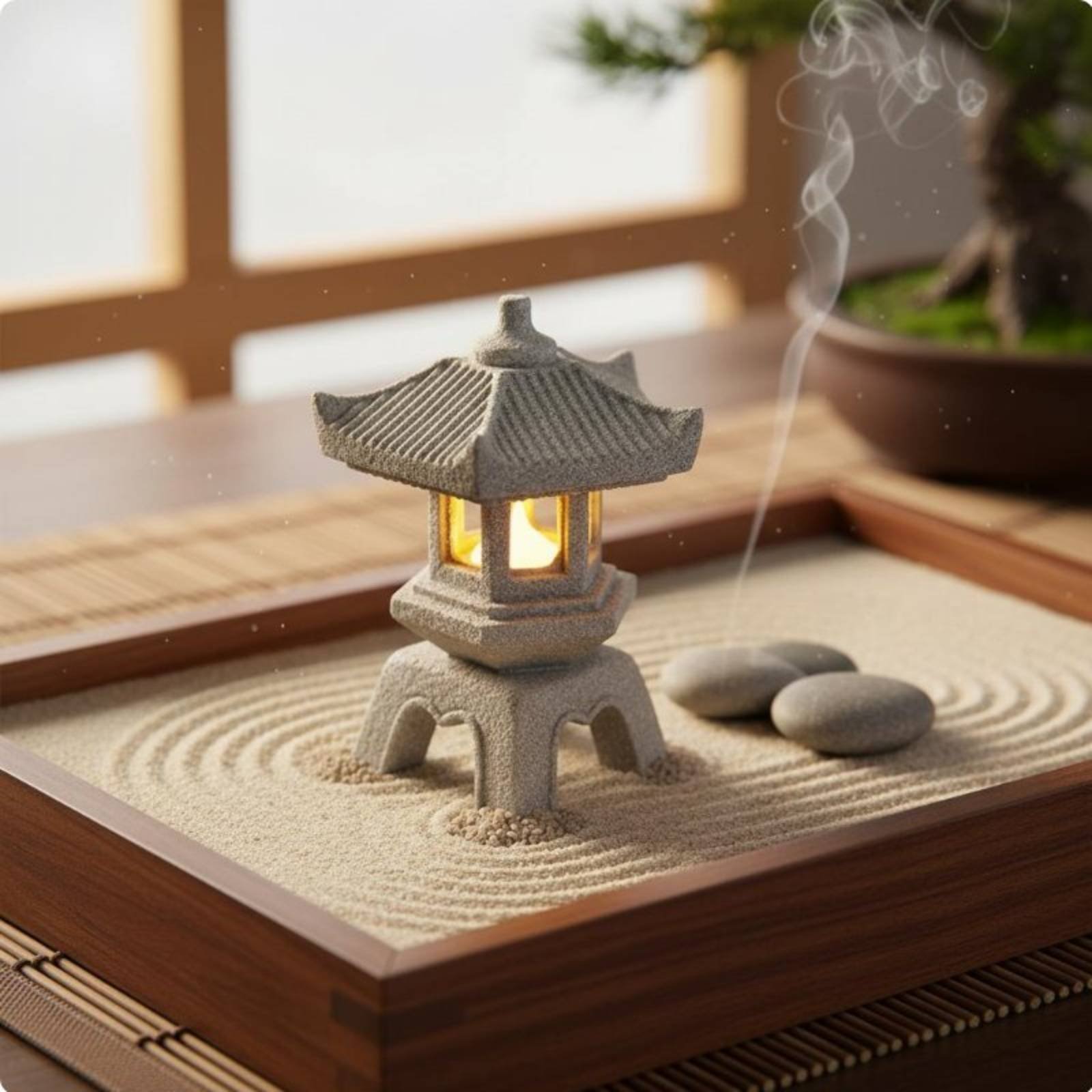 โคมไฟหินจิ๋วสไตล์โบราณ ตกแต่งบ - Bonsai Garden Decor บทวิจารณ์และราคา
