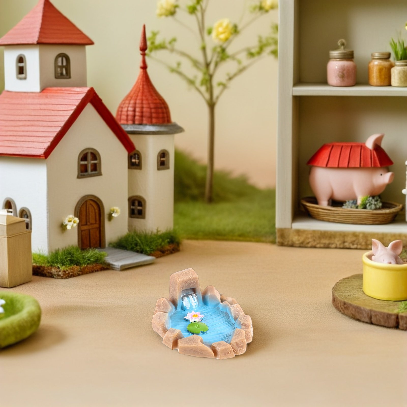 ชุดตกแต่งฉากบ่อน้ำเรซิ่นขนาดเล - Bonsai Garden Set Up บทวิจารณ์และราคา