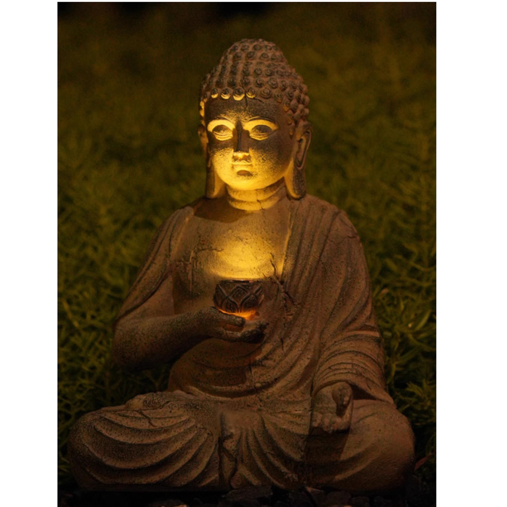 เรซิ่นพลังงานแสงอาทิตย์พระพุทธ - Bonsai Garden Zen บทวิจารณ์และราคา