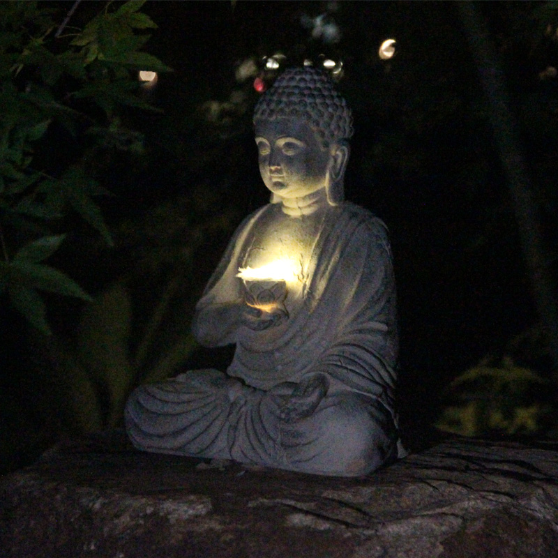 เรซิ่นพลังงานแสงอาทิตย์พระพุทธ - Bonsai Garden Zen บทวิจารณ์และราคา