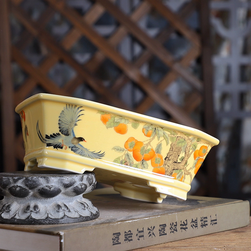 หม้อบอนไซสี่เหลี่ยมผืนผ้าพอร์ซ - Bonsai Garden For Desk บทวิจารณ์และราคา