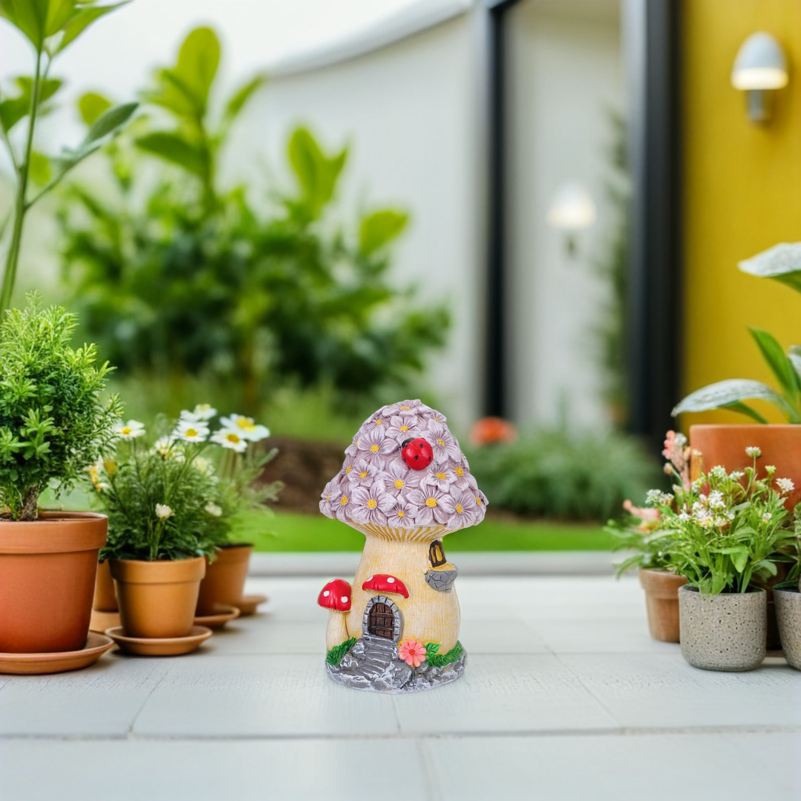 บ้านเห็ดเรซินกันน้ำสำหรับตกแต่ - Bonsai Garden Decor บทวิจารณ์และราคา