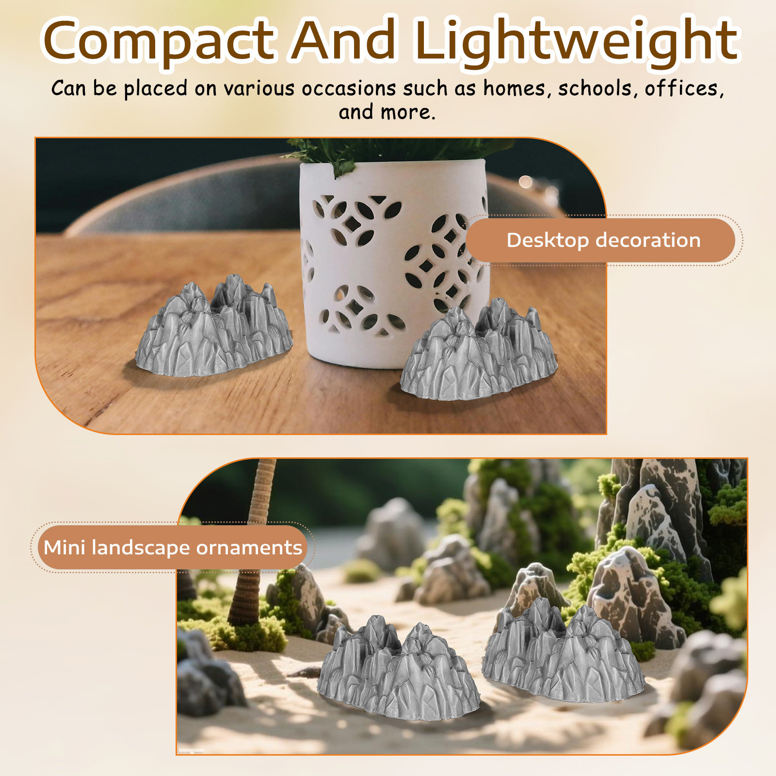 หินจำลองพลาสติกขนาดเล็ก 20 ชิ้ - Bonsai Garden Mini บทวิจารณ์และราคา