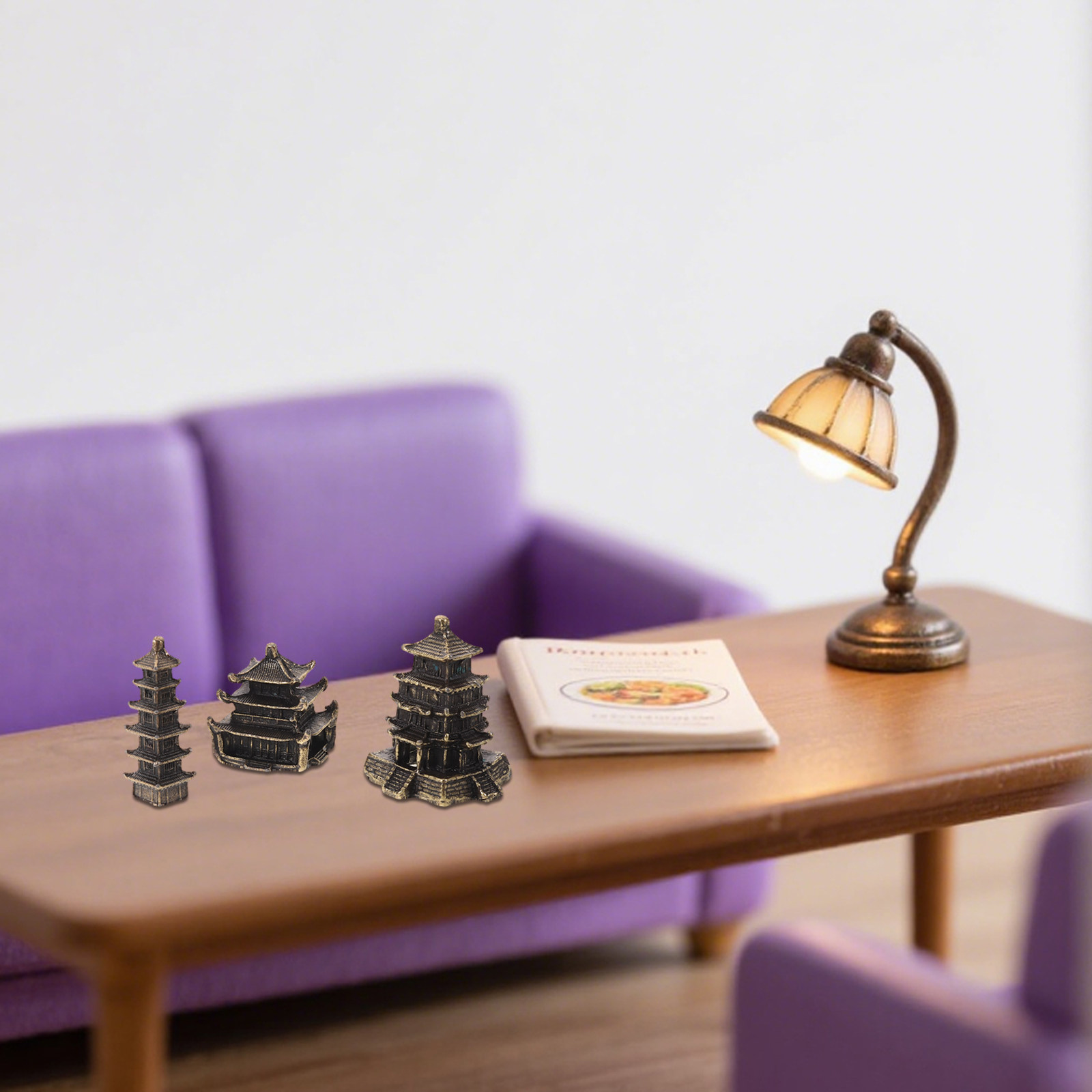 ศาลาทรงเจดีย์ทองเหลือง 3 ชิ้น  - Bonsai Garden For Desk บทวิจารณ์และราคา