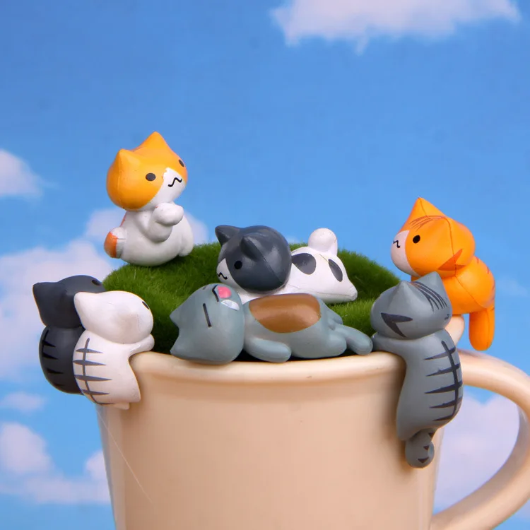 6 ชิ้น/เซ็ตการ์ตูนแมวนำโชคพีวี - Bonsai Garden Japan บทวิจารณ์และราคา