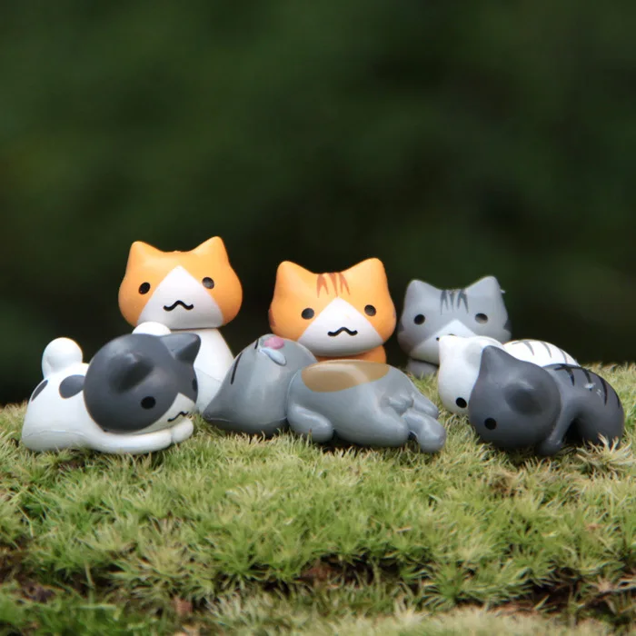 6 ชิ้น/เซ็ตการ์ตูนแมวนำโชคพีวี - Bonsai Garden Japan บทวิจารณ์และราคา